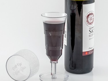 Pop-up wine glass